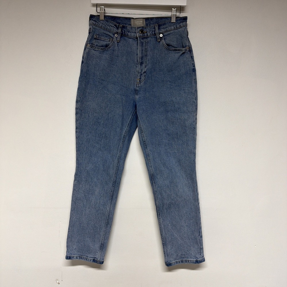 Everlane Organic Cheeky Jeans Size 29 Crop High Rise Medium Wash Blue